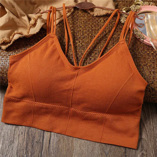 Women Tank Crop Top Seamless Underwear Female Crop Tops Sexy Lingerie Intimates With Removable Padded Camisole Femme Fashion
