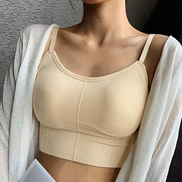 Women Tank Crop Top Seamless Underwear Female Crop Tops Sexy Lingerie Intimates With Removable Padded Camisole Femme Fashion