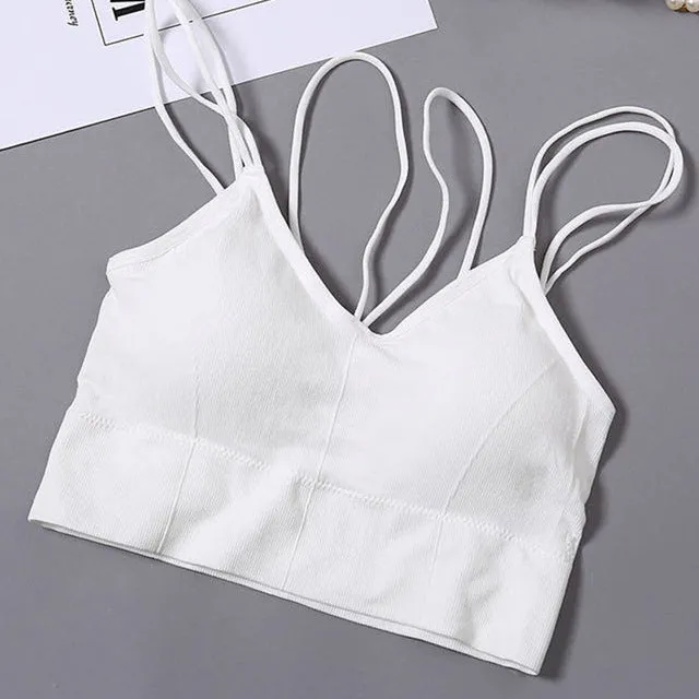 Women Tank Crop Top Seamless Underwear Female Crop Tops Sexy Lingerie Intimates With Removable Padded Camisole Femme Fashion