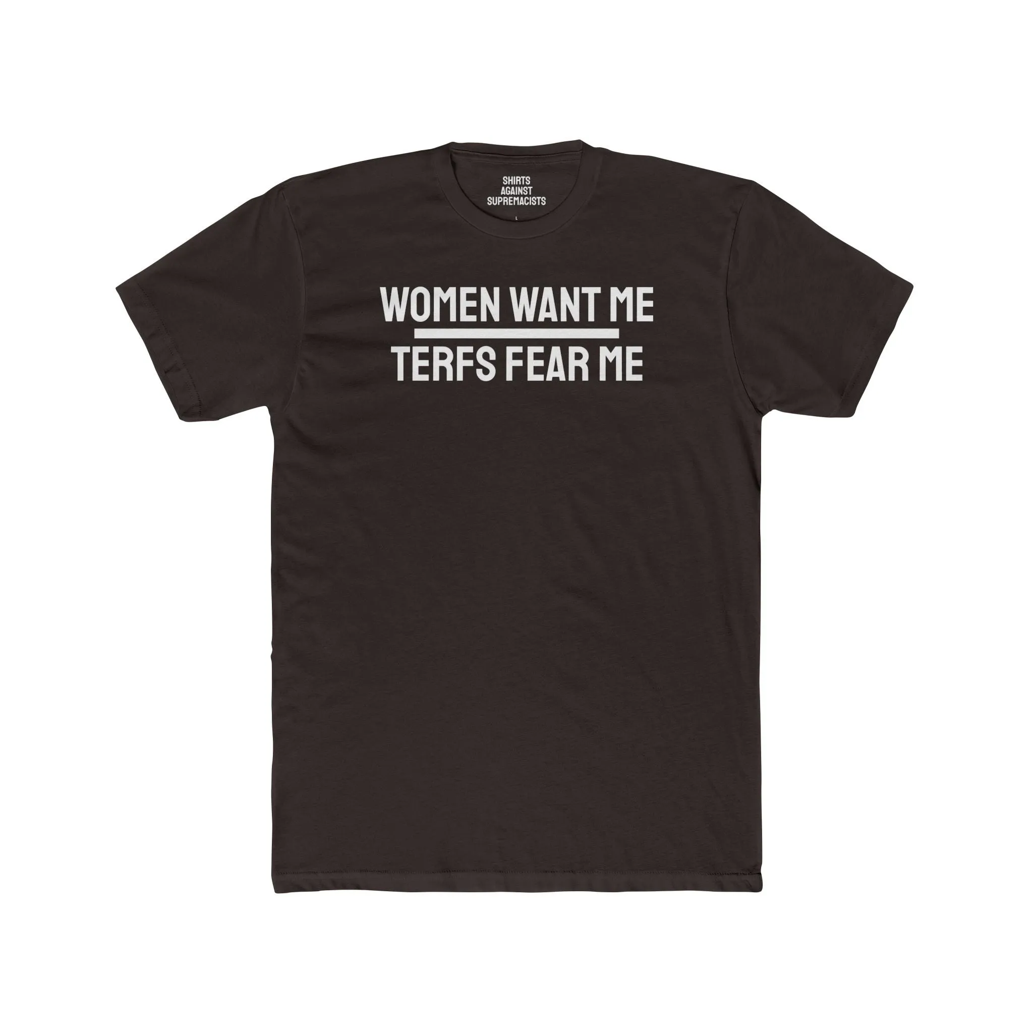 Women/Men Want Me TERFS Fear Me - Dual Sided Unisex Cotton Crew Tee