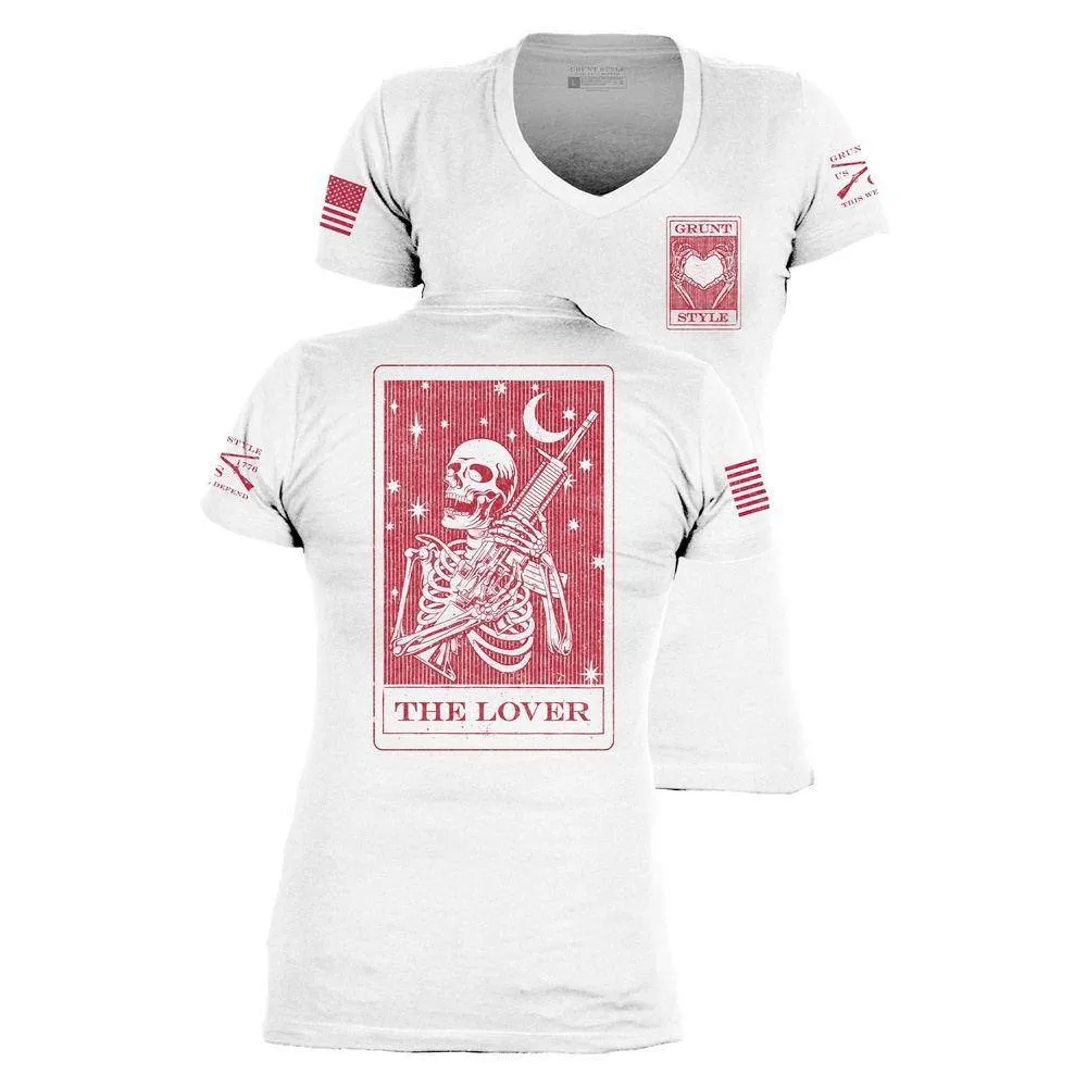 Women's Lover Tarot V-Neck - White