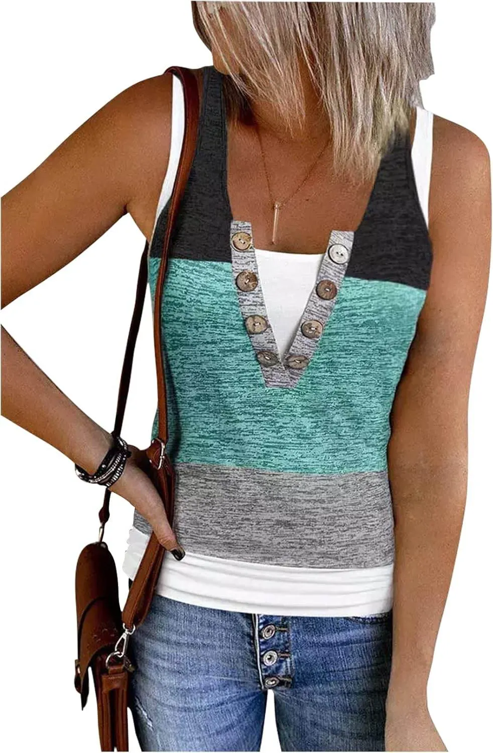 Womens Mandala Vintage Graphic Racerback Tank Tops Summer Casual Loose O-Neck Tanks Vest Vacation Classic-Fit Shirt Cami