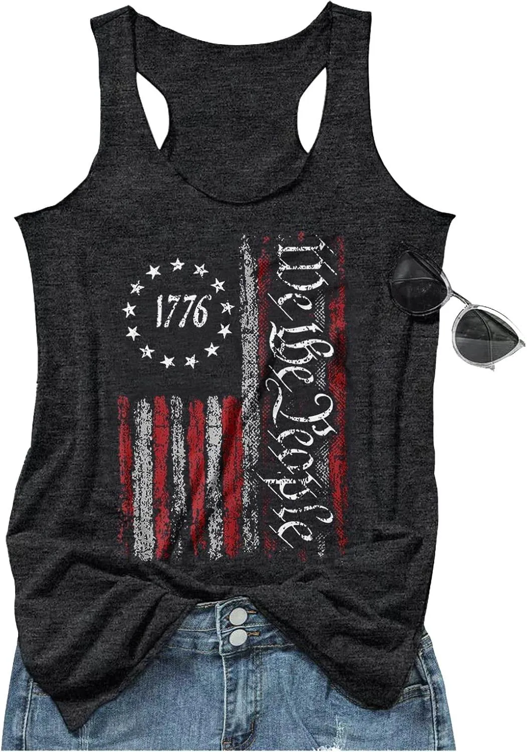 Womens Mandala Vintage Graphic Racerback Tank Tops Summer Casual Loose O-Neck Tanks Vest Vacation Classic-Fit Shirt Cami