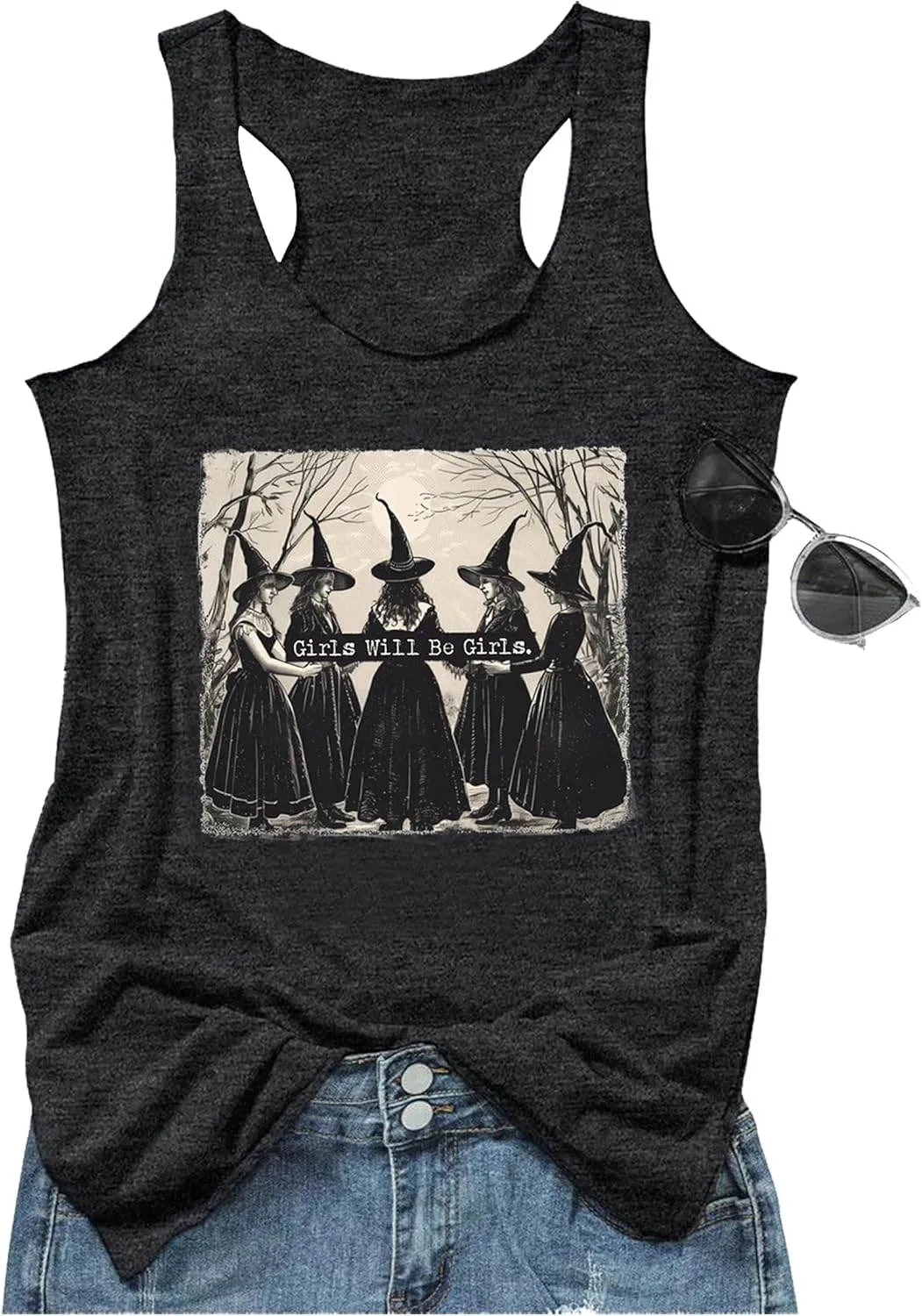 Womens Mandala Vintage Graphic Racerback Tank Tops Summer Casual Loose O-Neck Tanks Vest Vacation Classic-Fit Shirt Cami