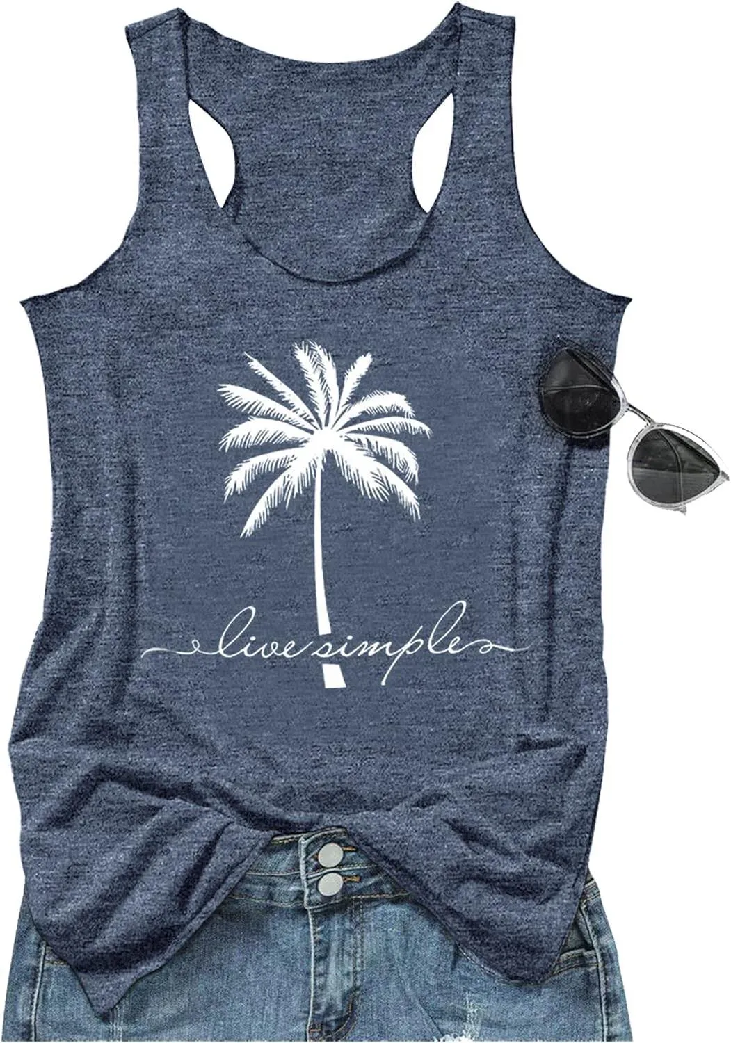 Womens Mandala Vintage Graphic Racerback Tank Tops Summer Casual Loose O-Neck Tanks Vest Vacation Classic-Fit Shirt Cami