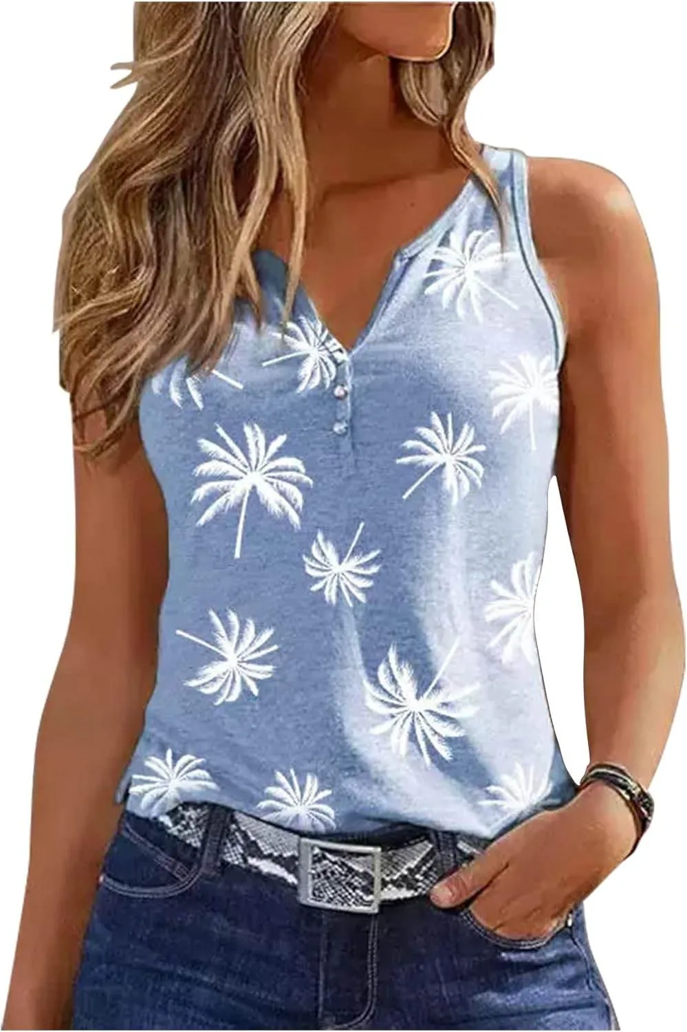 Womens Mandala Vintage Graphic Racerback Tank Tops Summer Casual Loose O-Neck Tanks Vest Vacation Classic-Fit Shirt Cami