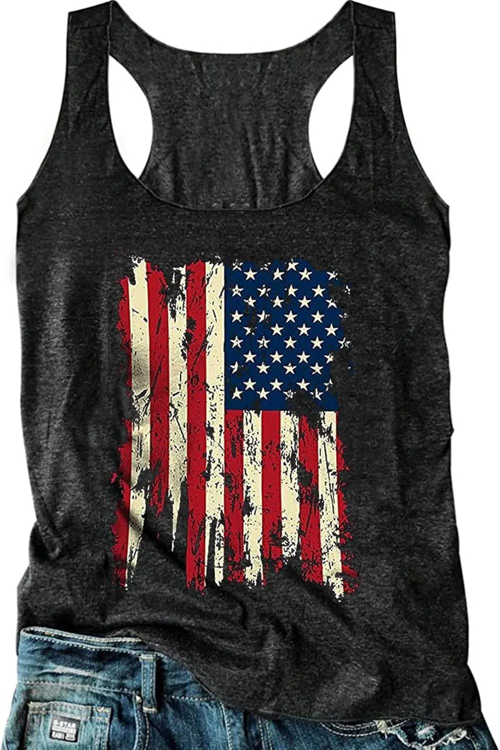 Womens Mandala Vintage Graphic Racerback Tank Tops Summer Casual Loose O-Neck Tanks Vest Vacation Classic-Fit Shirt Cami
