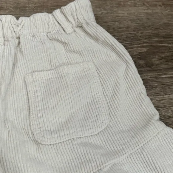 Women's Showpo Cream Corduroy Ruffle Hem Shorts