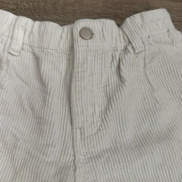 Women's Showpo Cream Corduroy Ruffle Hem Shorts