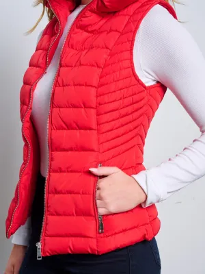 WOMEN'S SLEEVELESS ZIP UP POCKETS PUFFER VEST