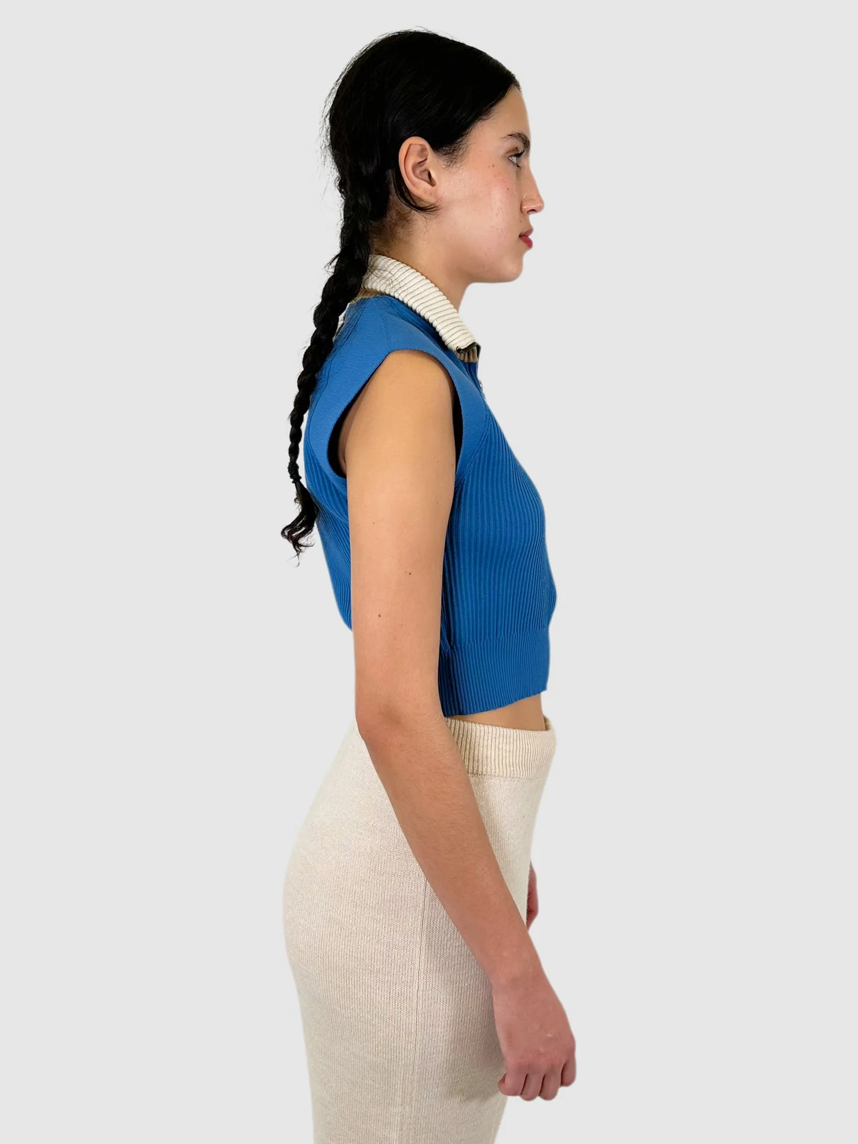 Wool Zip-Up Sleeveless Top