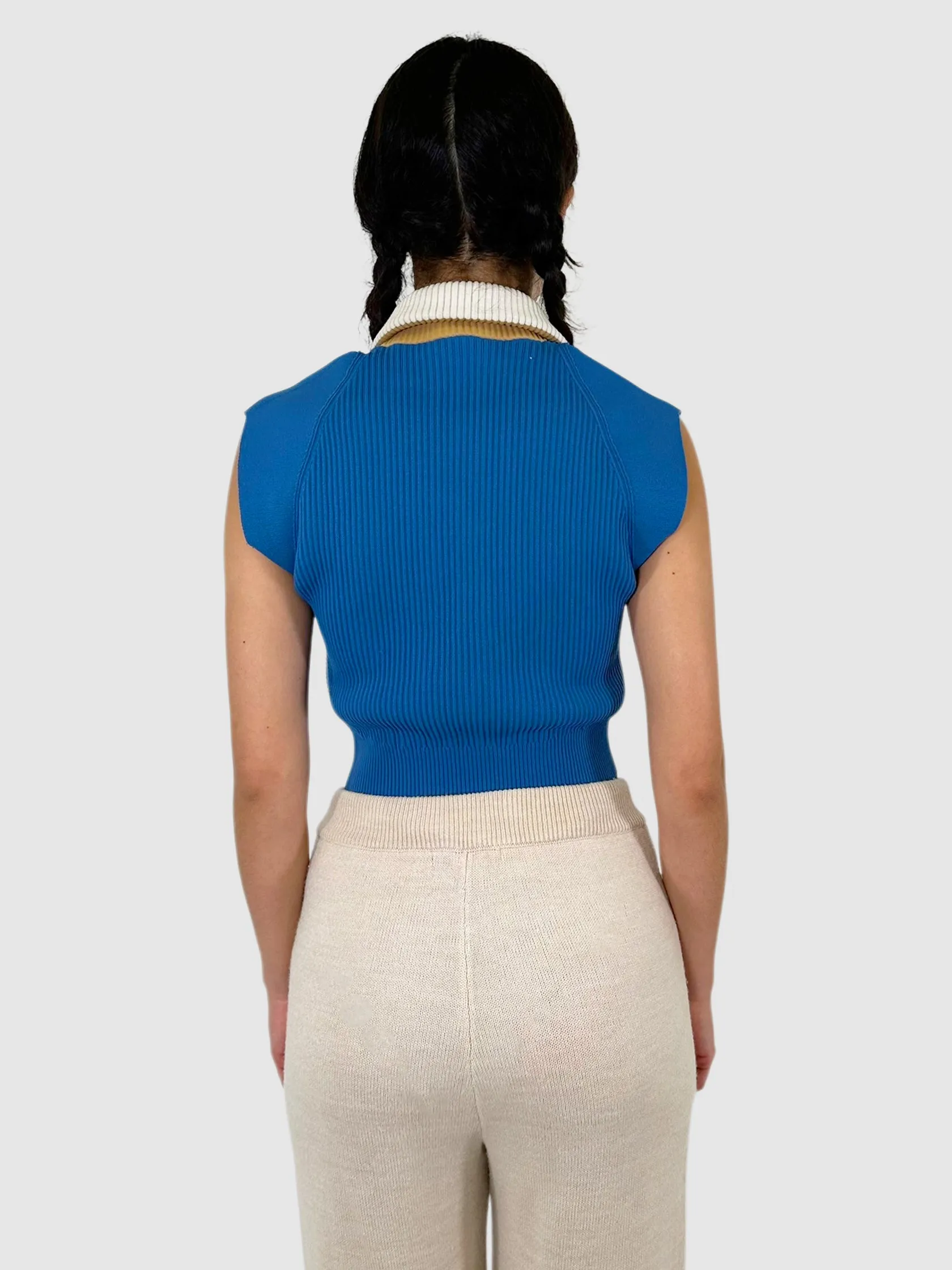Wool Zip-Up Sleeveless Top
