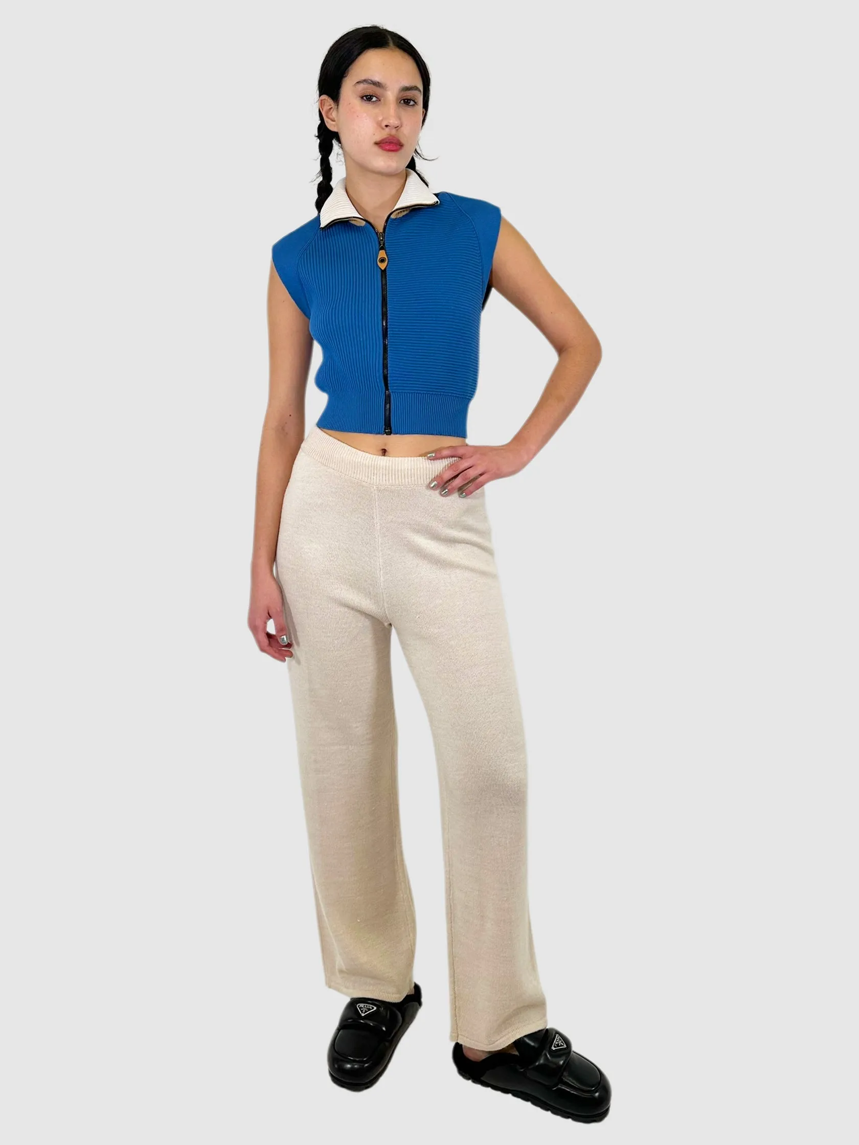 Wool Zip-Up Sleeveless Top