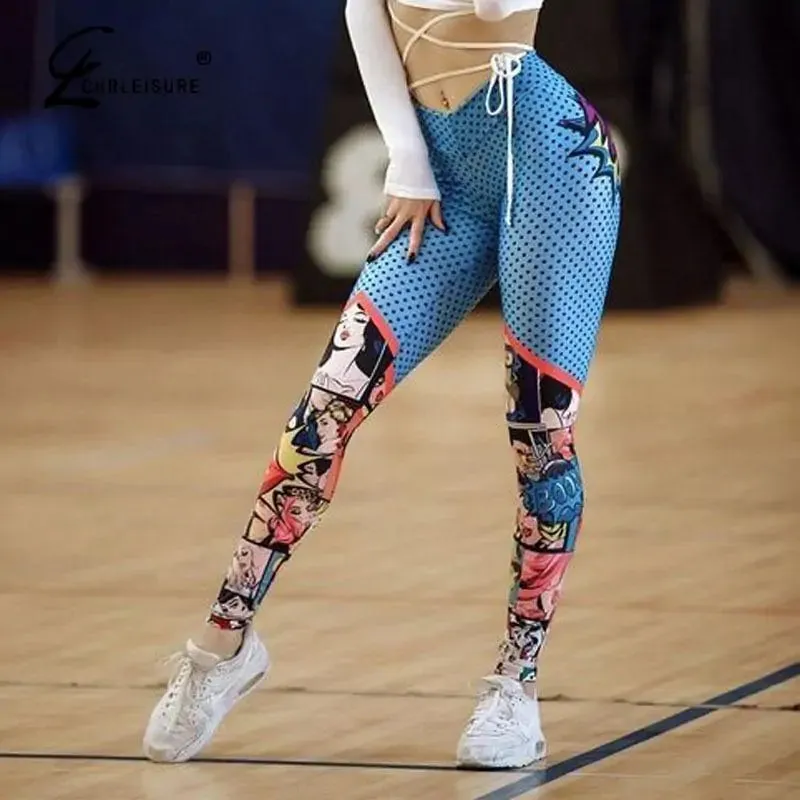 Workout High Waist Comic Leggings