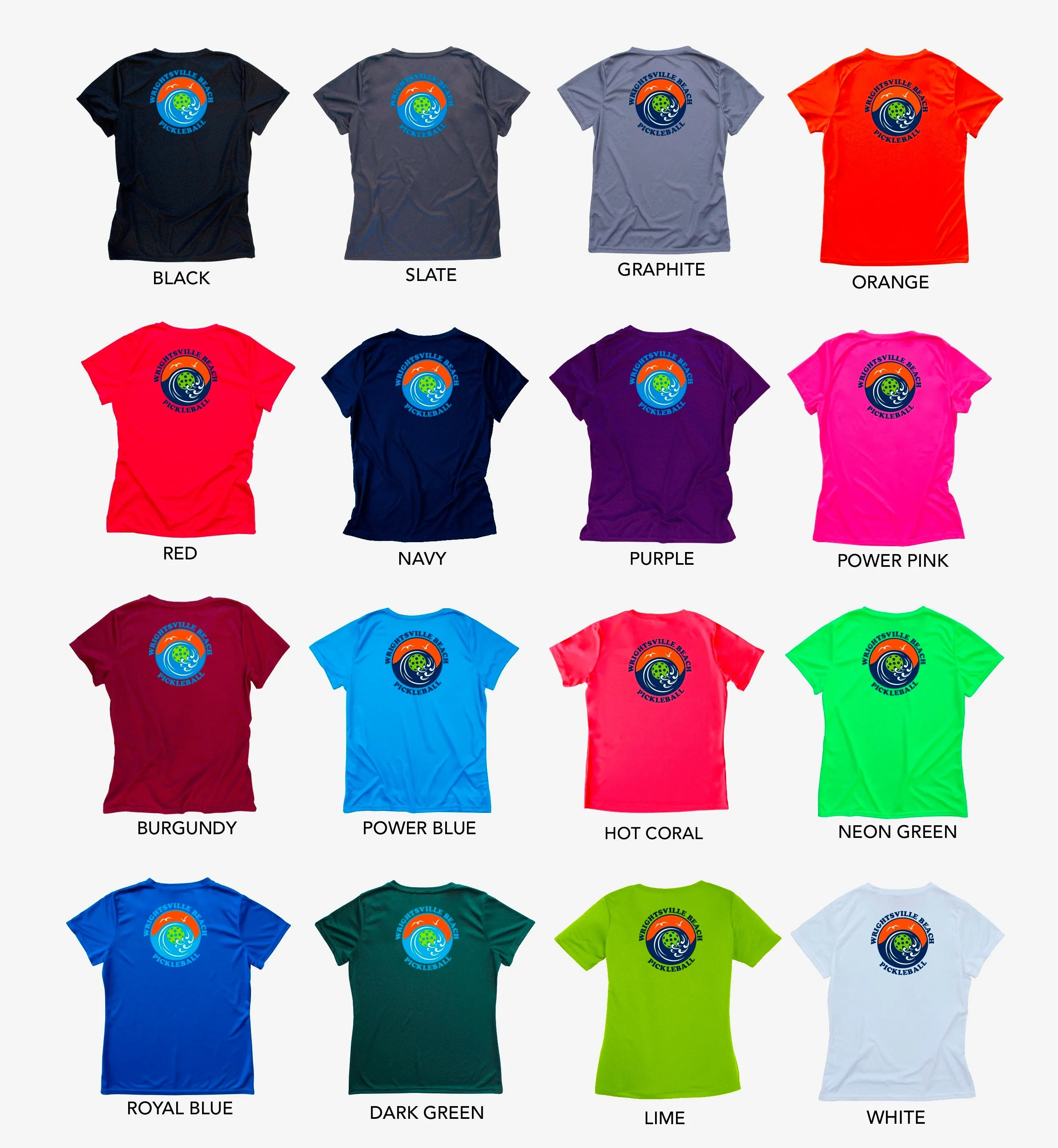 Wrightsville Beach Pickleball Ladies Performance T-Shirt-Back Logo