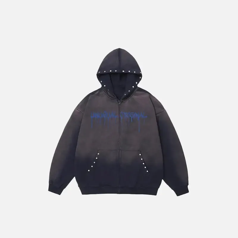 Y2K Vintage Cotton Zip-Up Hoodie