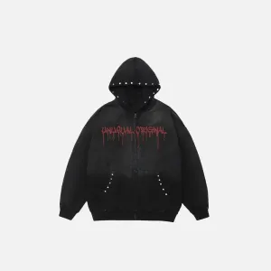 Y2K Vintage Cotton Zip-Up Hoodie