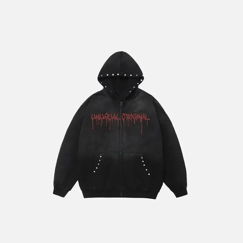 Y2K Vintage Cotton Zip-Up Hoodie