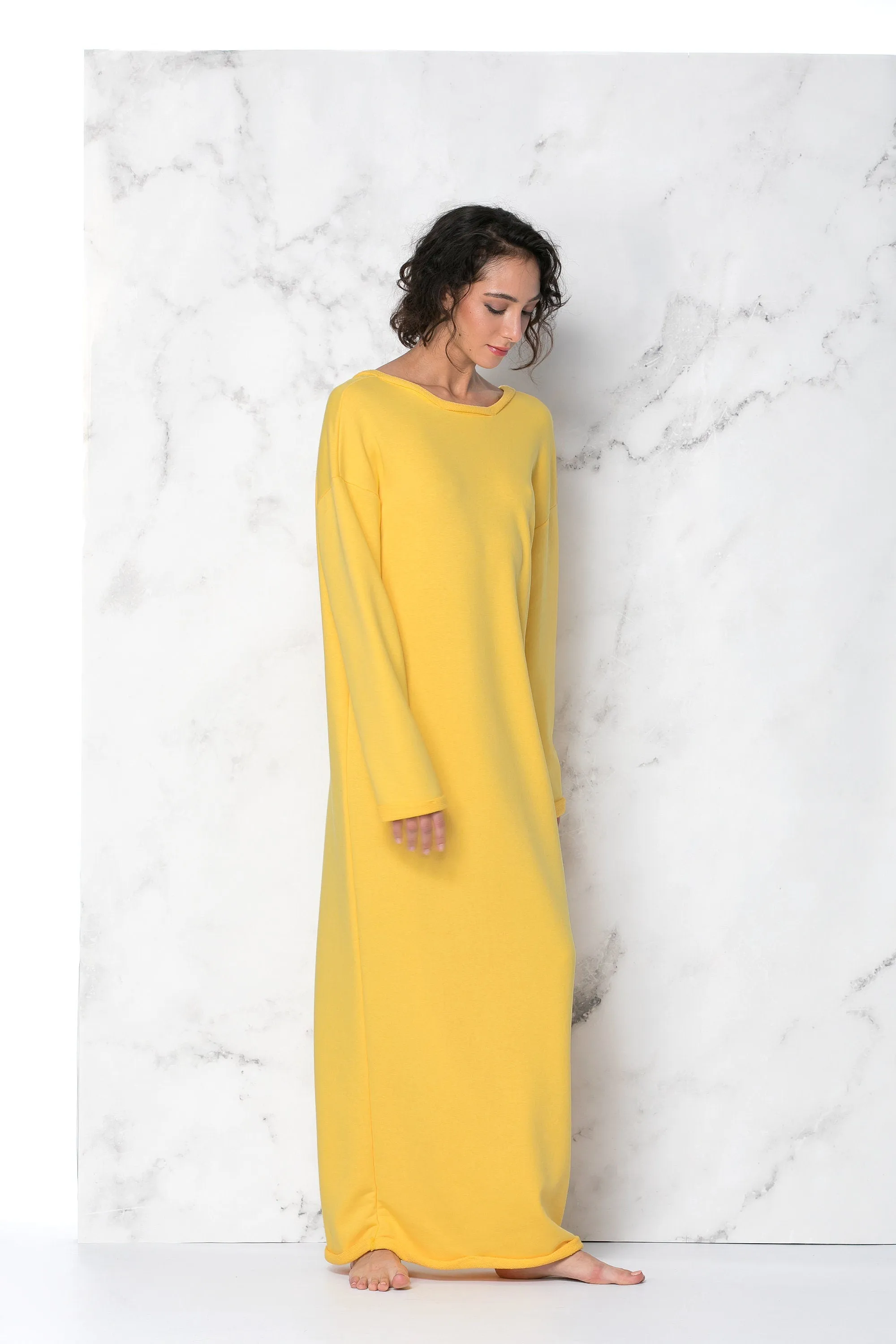 Yellow Dress, Yellow Kaftan, Yellow Maxi Dress, Backless Caftan Dress, Loungewear Dress, Cut Out Dress, Avant Garde Dress, Extravagant Dress