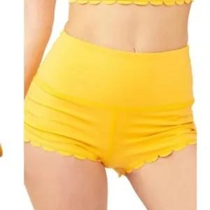 Yellow High-Waisted Shorts