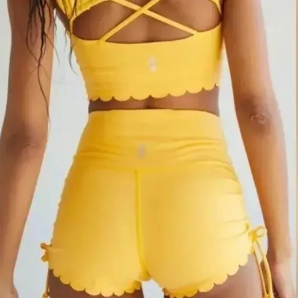 Yellow High-Waisted Shorts