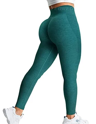 YEOREO Womens Amplify Leggings High Waisted Seamless Scrunch Legging Active Running Yoga Pant