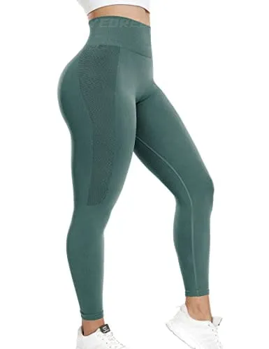 YEOREO Workout Leggings for Women Seamless High Waist Leggings Gym Exercise Yoga Pant Scrunch Butt Lifting Tights