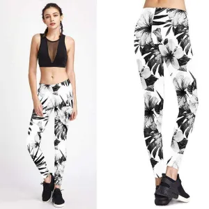 Yoga Pants Printing Flowers Women Sexy Fitness Pants Running Jogging Leggings High Elastic Slim Women Trousers Female Sports