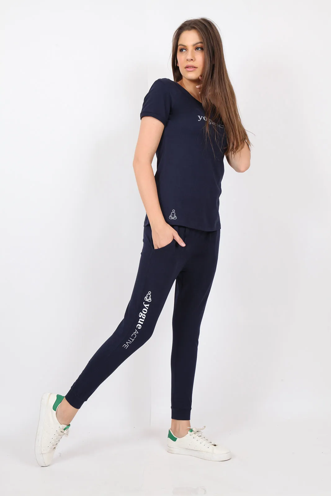 Yogue Active Navy V-Neck T-Shirt