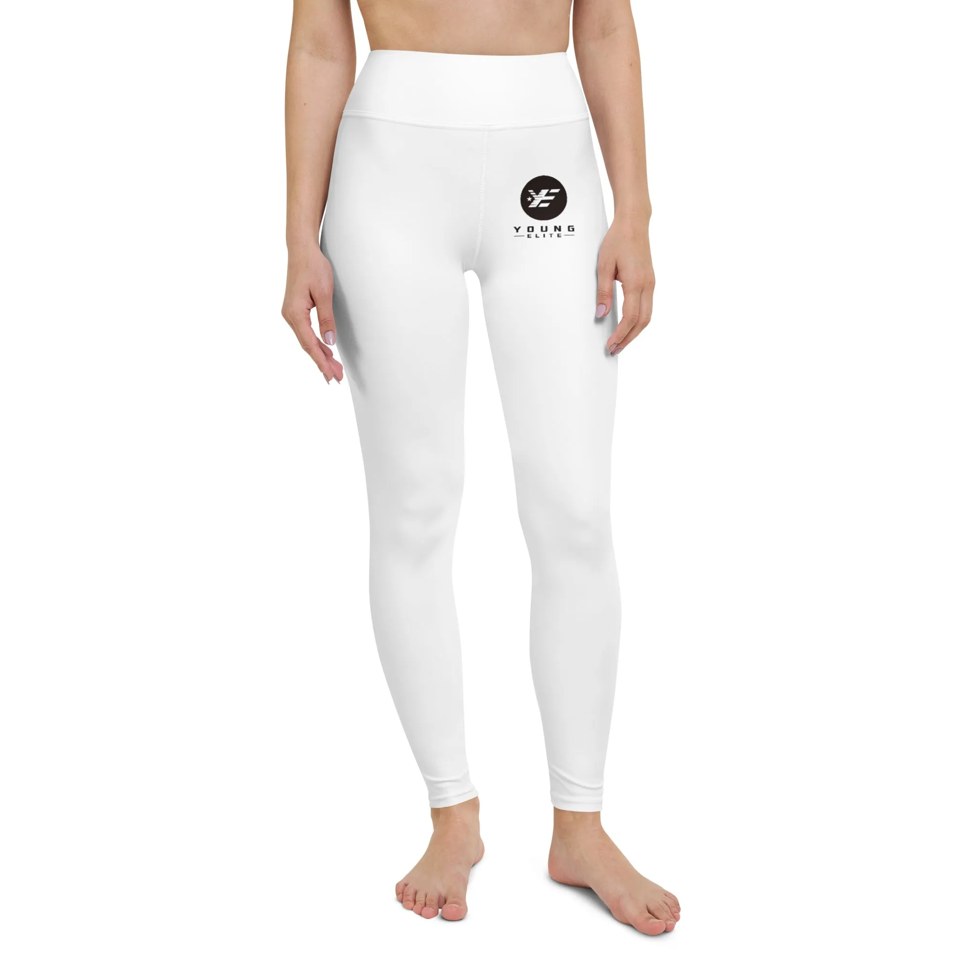Young-Elite comfortable White Leggings with Signature Logo