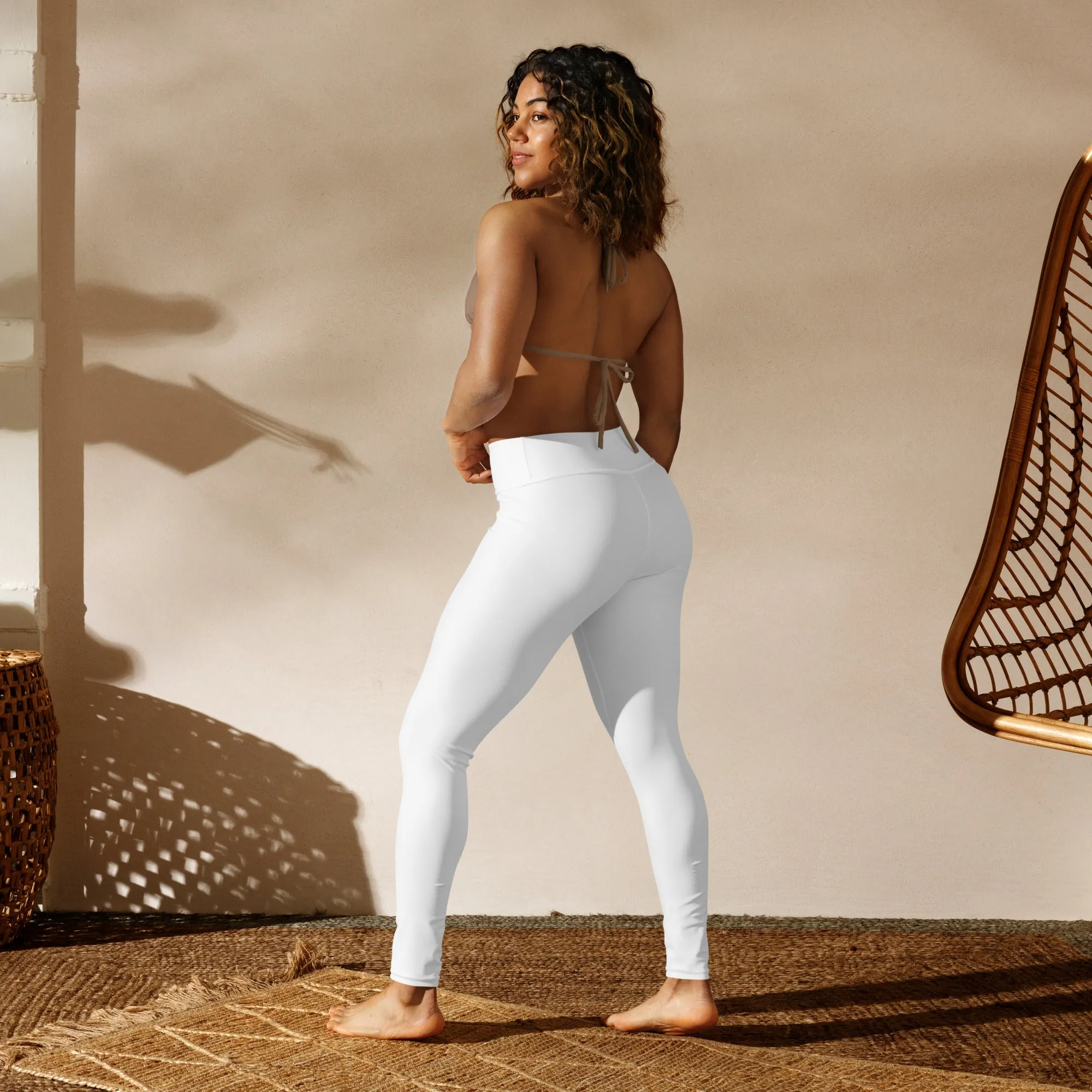 Young-Elite comfortable White Leggings with Signature Logo