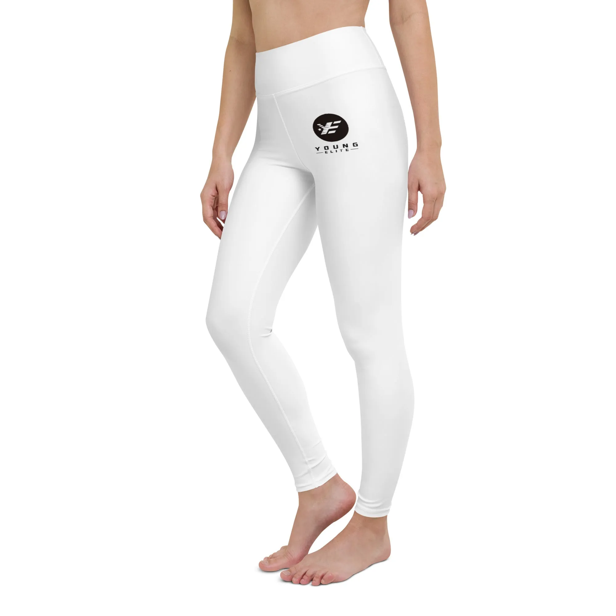 Young-Elite comfortable White Leggings with Signature Logo