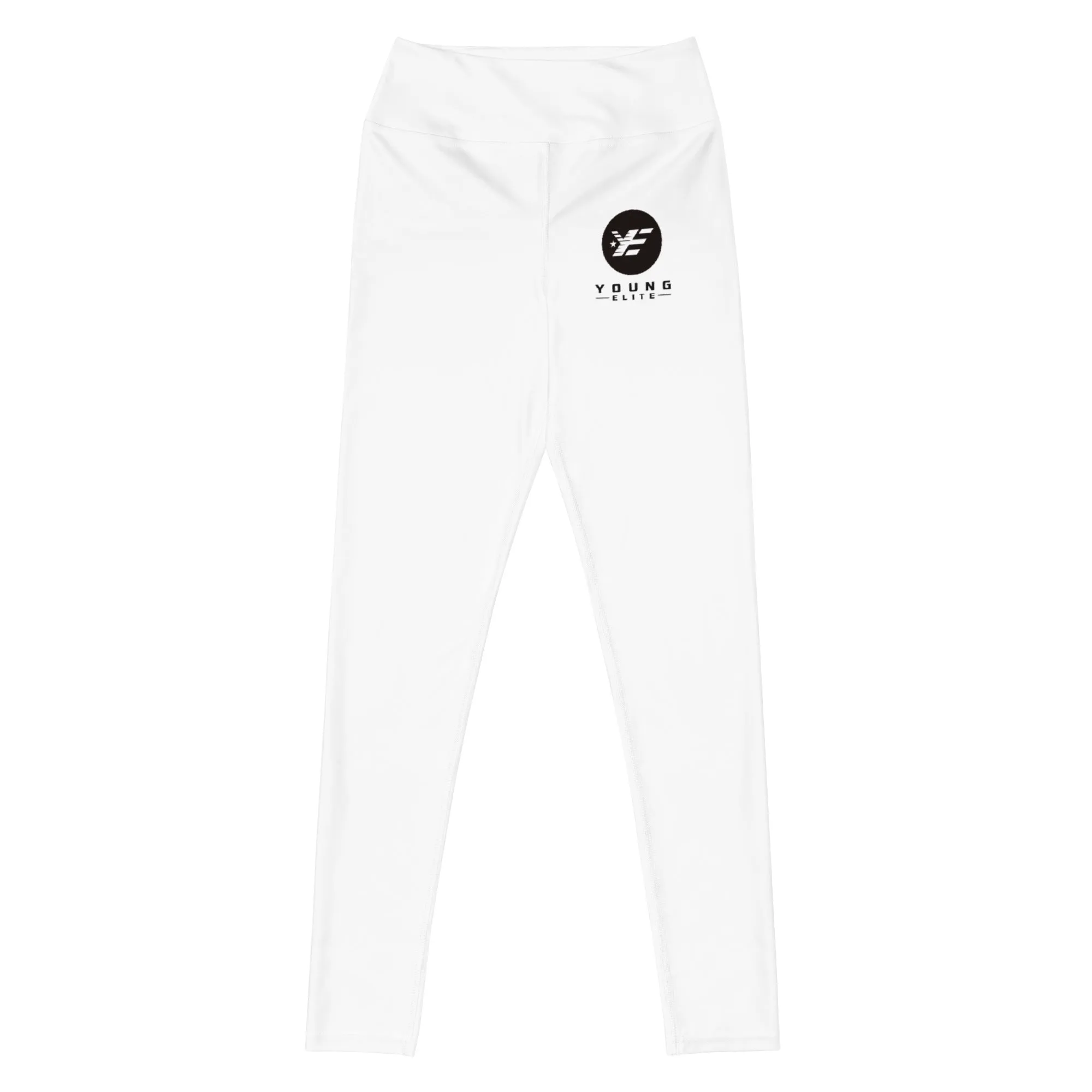 Young-Elite comfortable White Leggings with Signature Logo