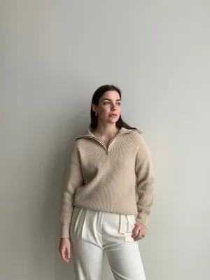 zip collar sweater