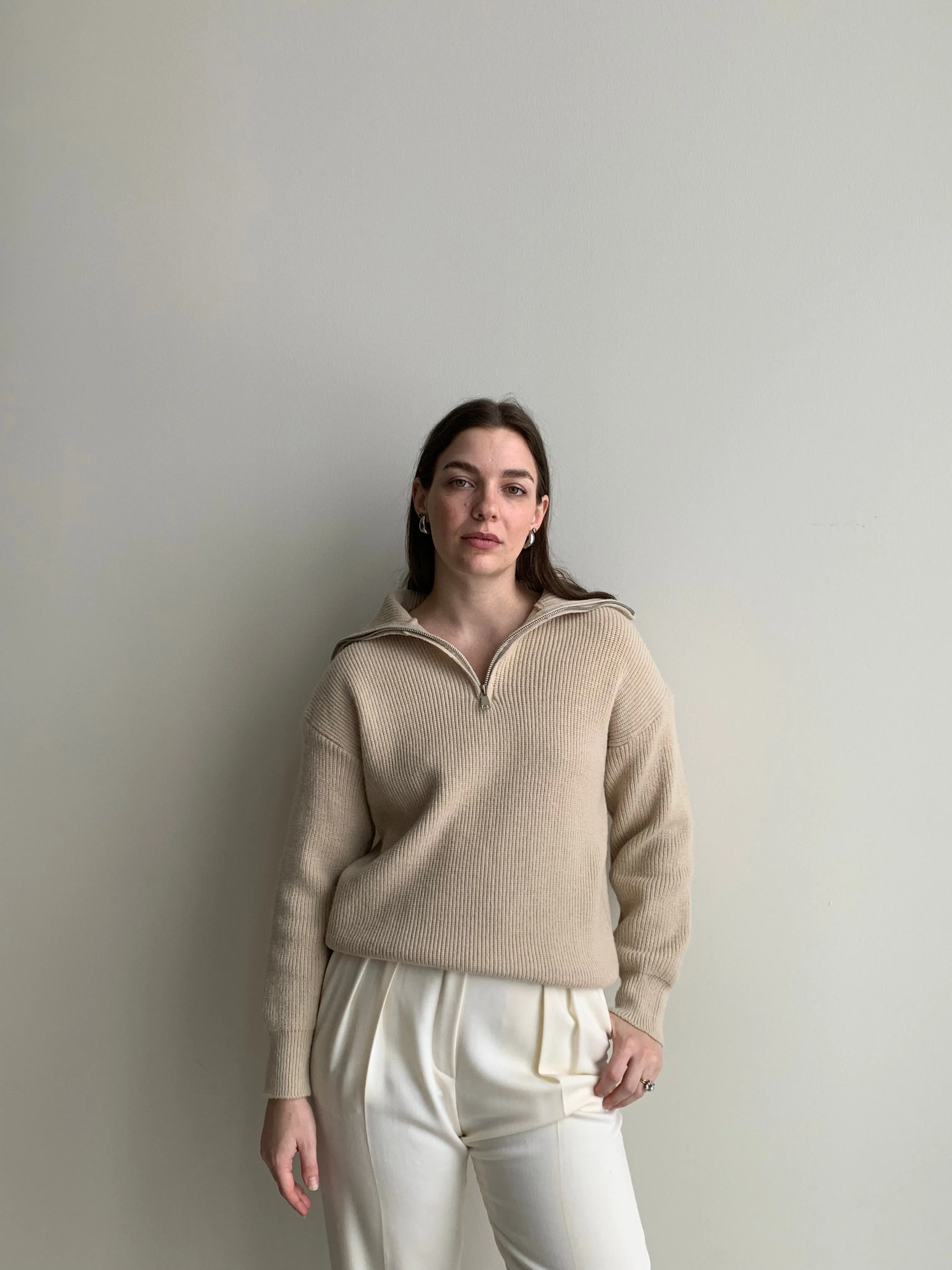 zip collar sweater