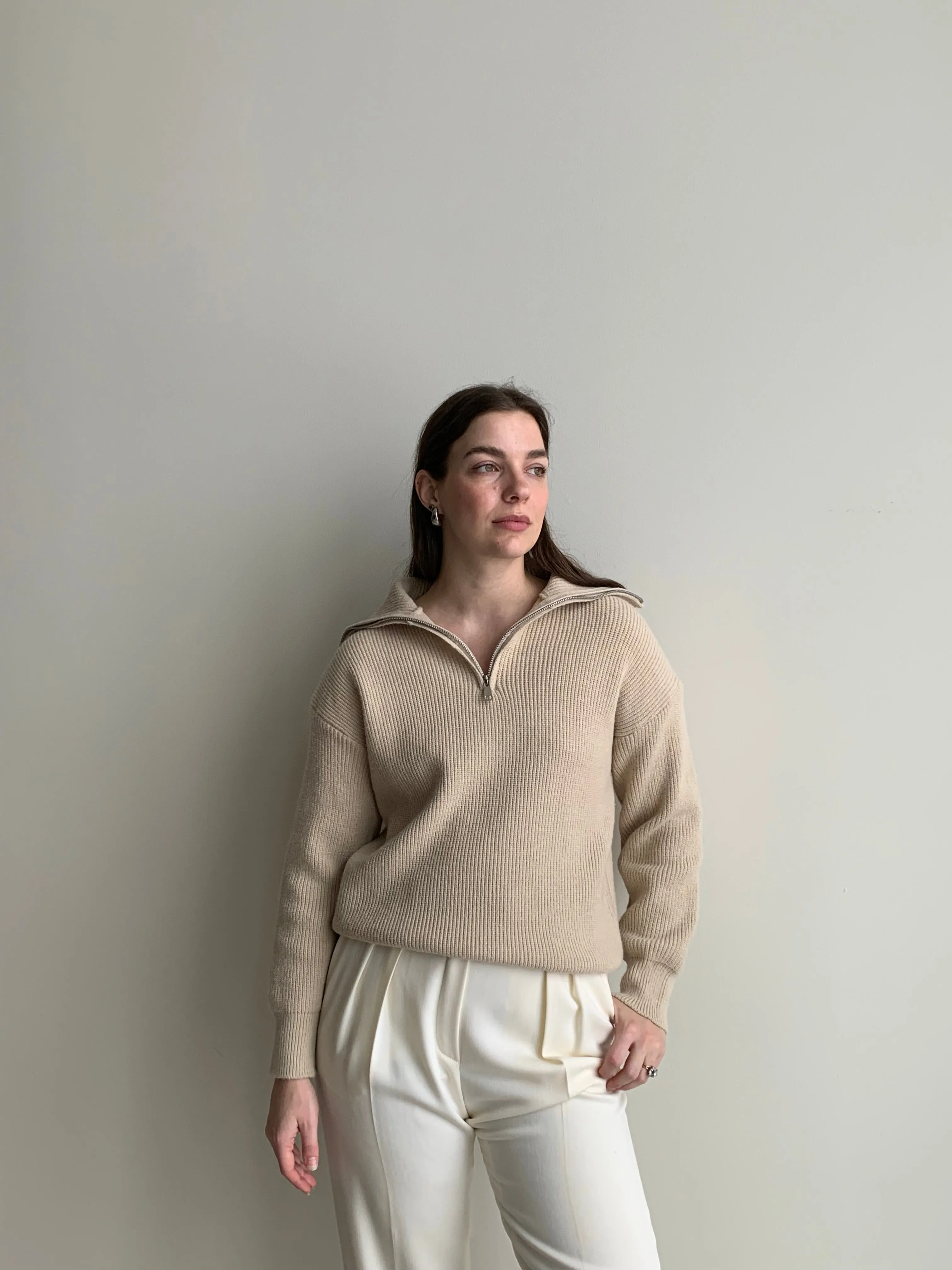 zip collar sweater