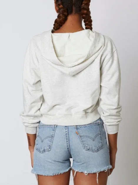 Zip Up Kangaroo Pocket  Cropped Hoodie